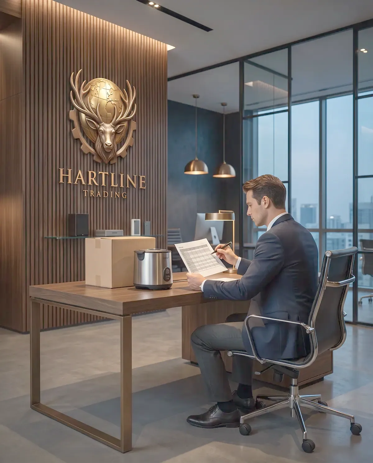 Account manager checking a specification sheet against a product sample